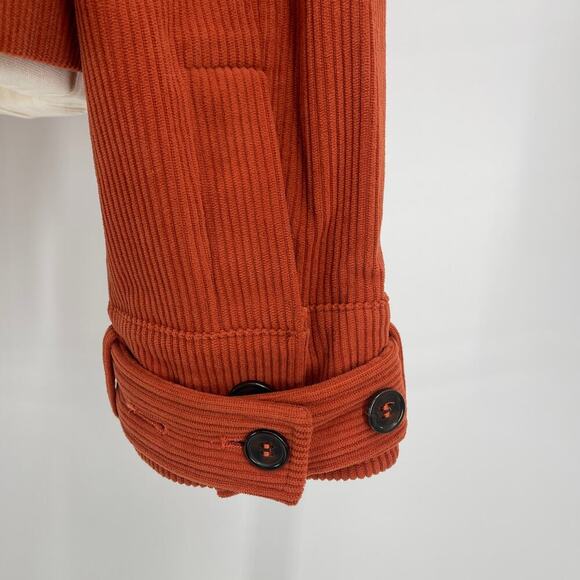 Avec Les Filles Relaxed Corduroy Shacket Oversized Burnt Orange Rust Size Large - Picture 10 of 13